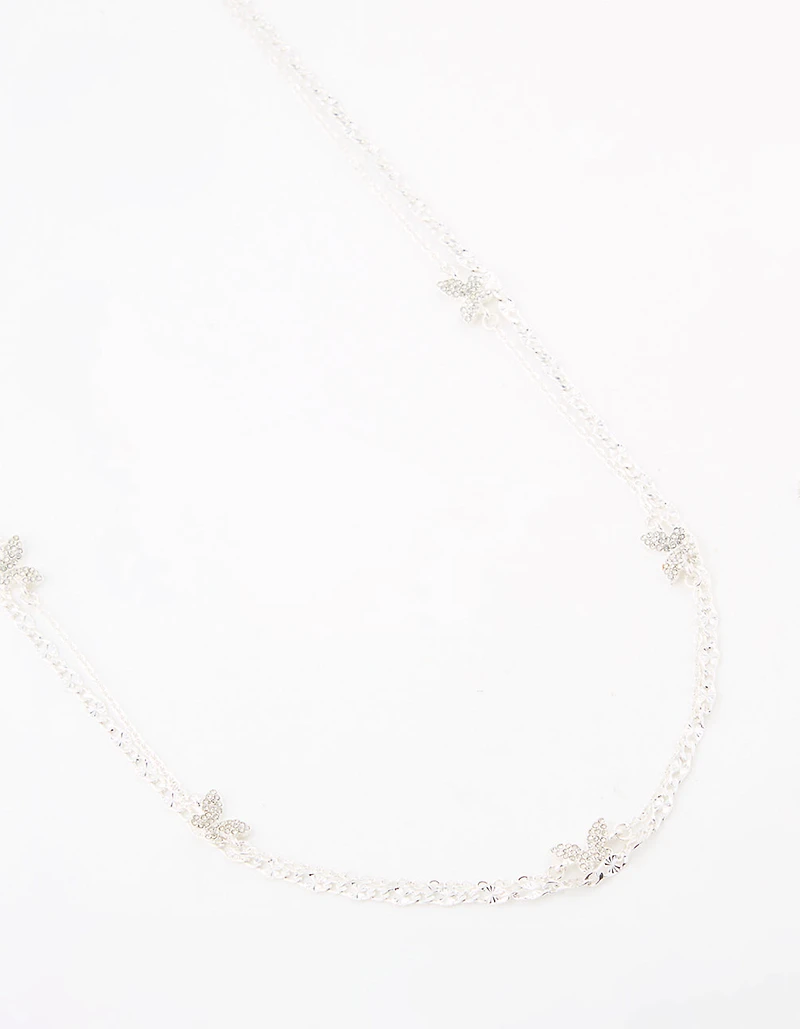 Silver Butterfly Layered Waist Chain