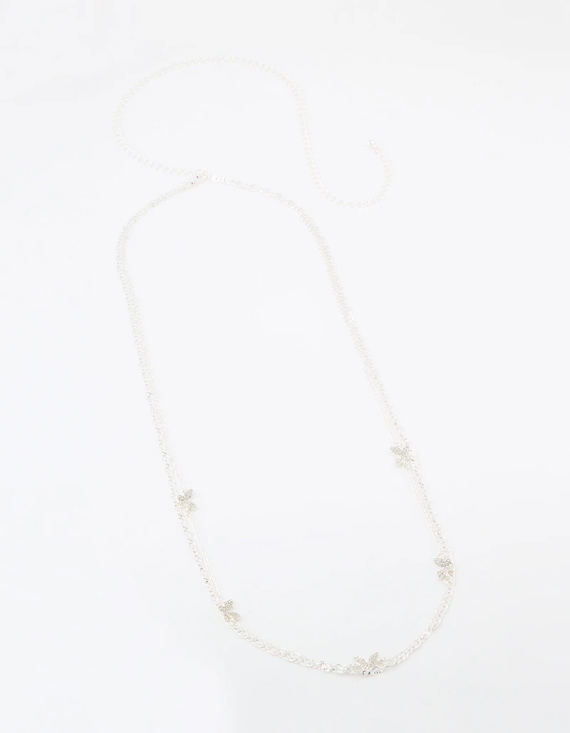 Silver Butterfly Layered Waist Chain
