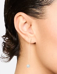 Boucles d'oreilles pendantes plaquées or rose et serties de zirconiums cubiques