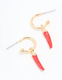 Boucles d’oreilles Huggie en piment doré