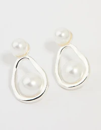 Boucles d’oreilles en perle argentée et poire