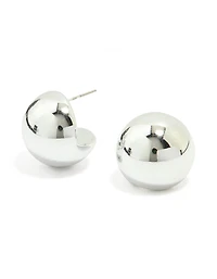 Silver Bubble Ball Hoop Earrings