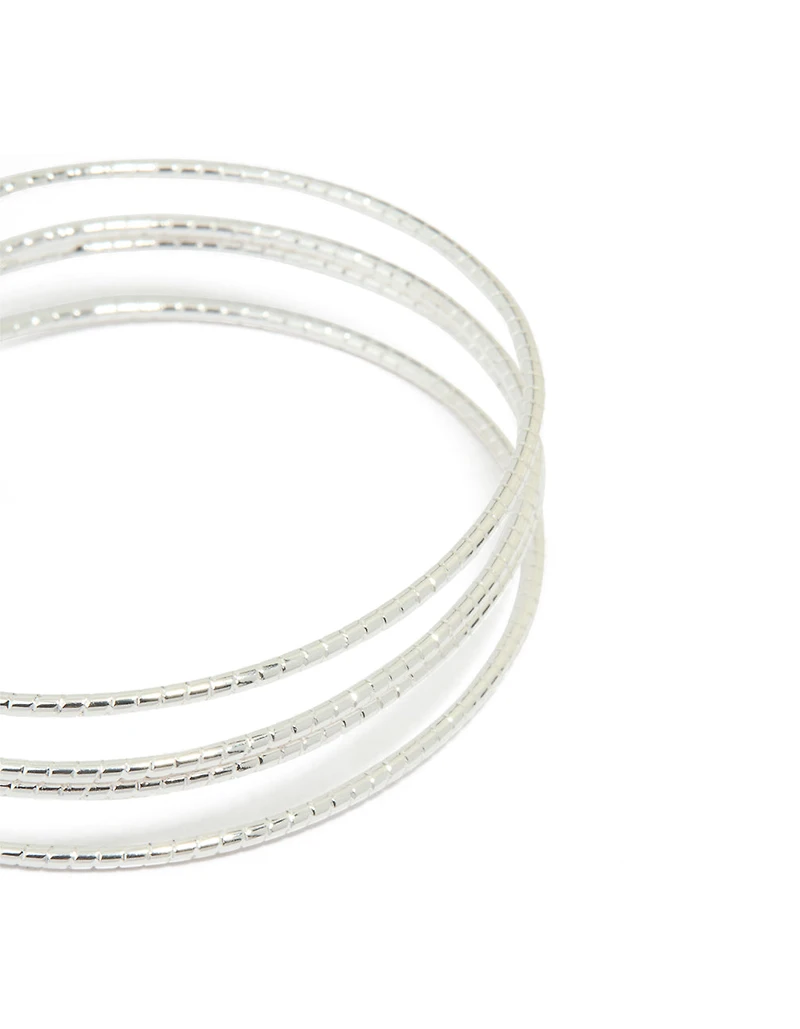Silver Wire Textured Wire Wrist Cuff