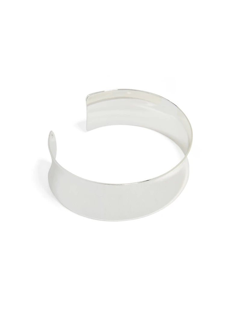 Silver Flat Wide Wrist Cuff