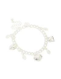 Bracelet porte-bonheur en forme de cœur en perle en argent