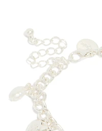 Bracelet porte-bonheur en forme de cœur en perle en argent