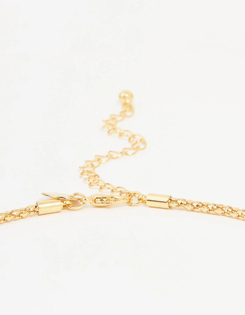 Gold Plated Pearl Lariat Adjustable Necklace