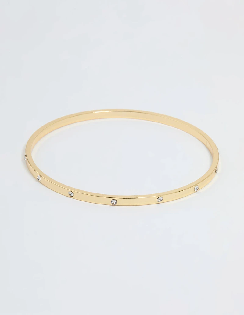 Gold Plated Diamante Inlay Bangle
