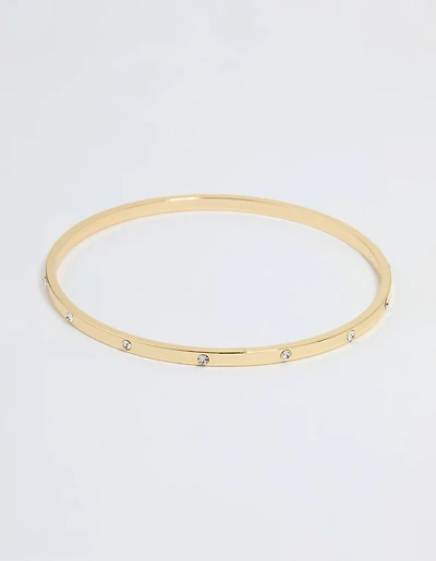 Gold Plated Diamante Inlay Bangle
