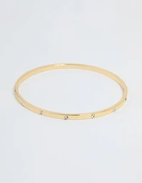 Gold Plated Diamante Inlay Bangle