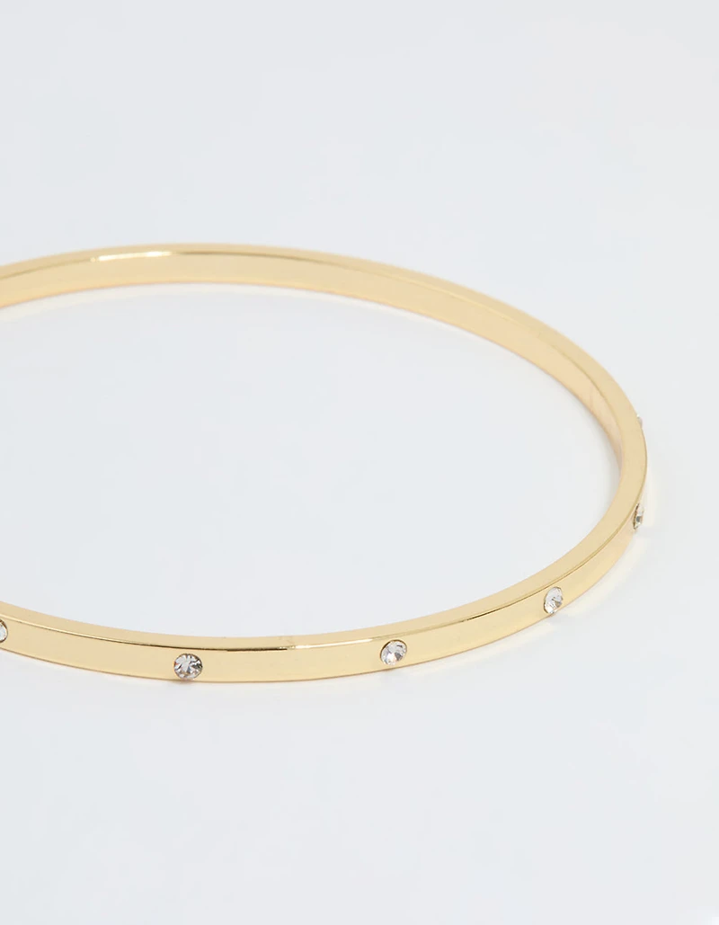 Gold Plated Diamante Inlay Bangle