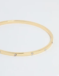 Gold Plated Diamante Inlay Bangle