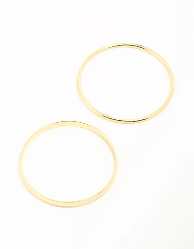 Gold Plated Smooth Bangles 2-Pack