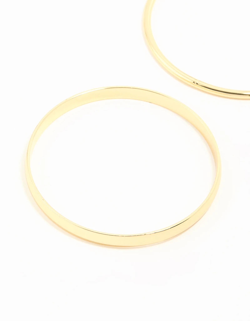 Gold Plated Smooth Bangles 2-Pack