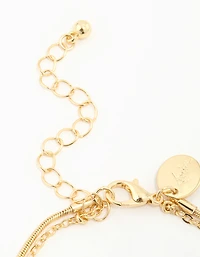Gold Plated Ball Layered Bracelet