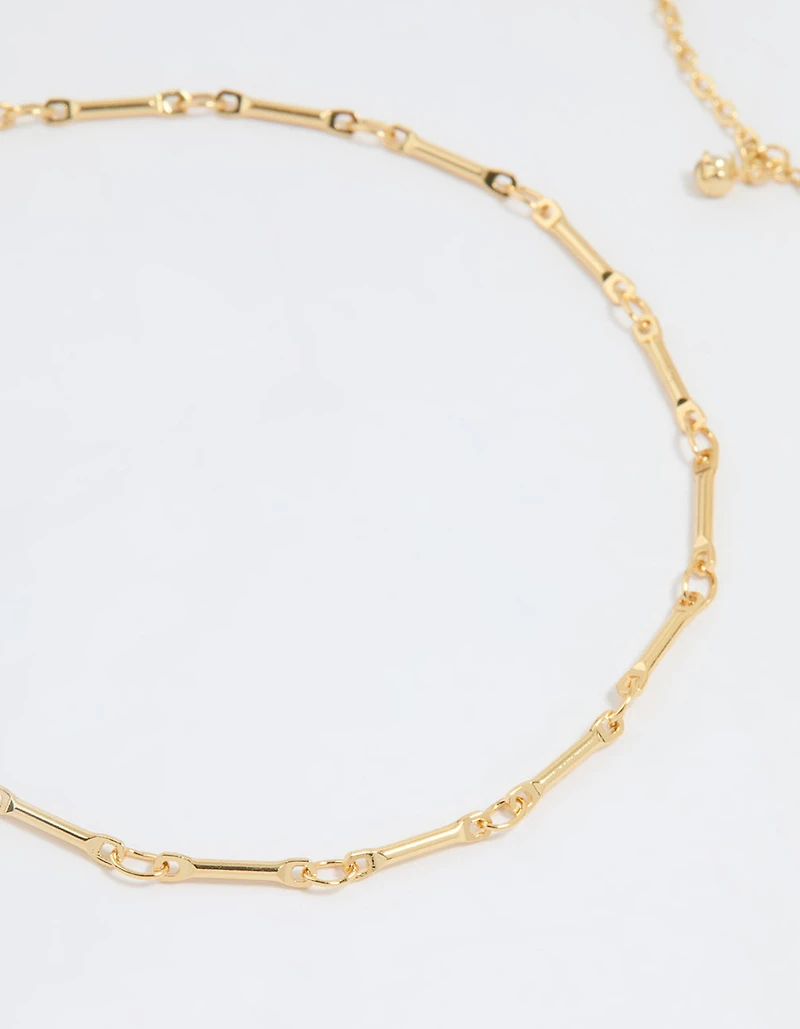 Gold Plated Diamante Droplet Chain Anklets 2-Pack