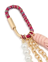 Pearl & Pink Tassel Key Chain