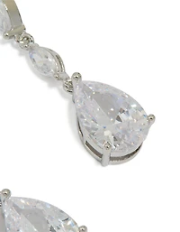 Silver Cubic Zirconia Teardrop Earrings