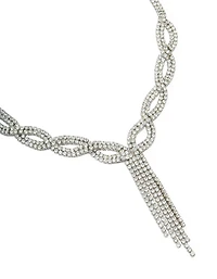 Collier en zircone cubique en argent & collier à pompons