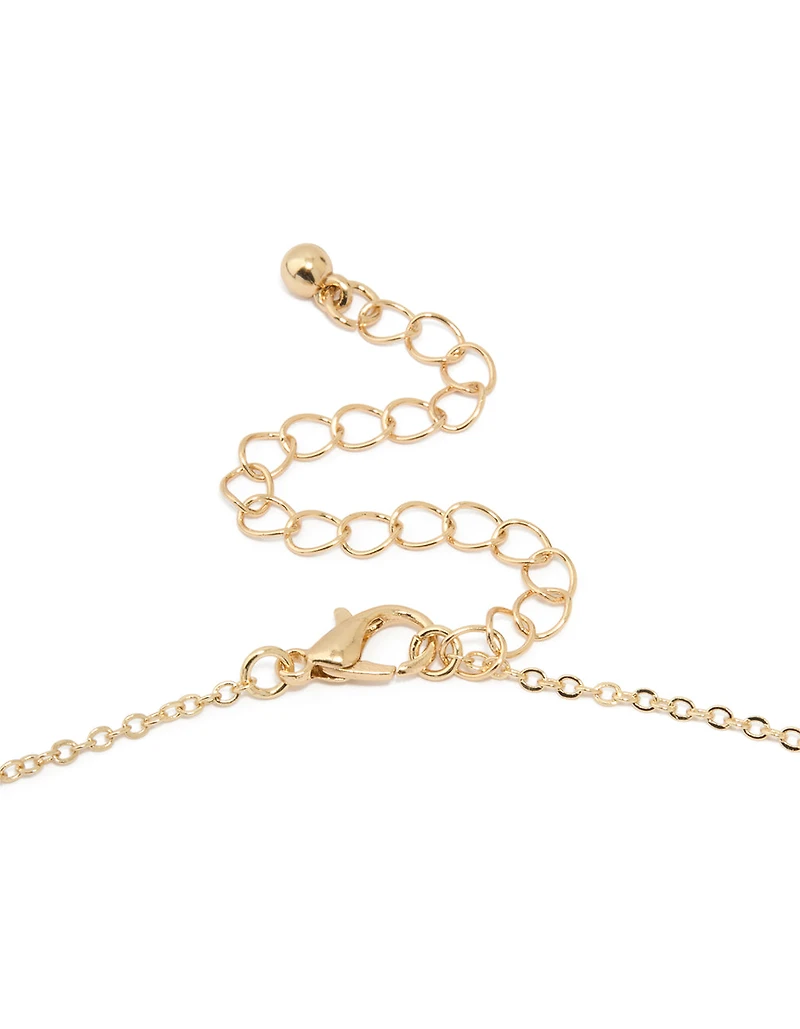 Gold Cubic Zirconia Round Pendant Necklace