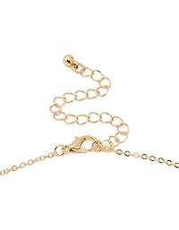 Gold Cubic Zirconia Round Pendant Necklace