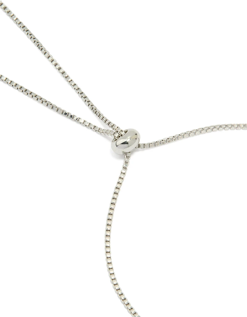 Silver Cubic Zirconia Circle Toggle Bracelet