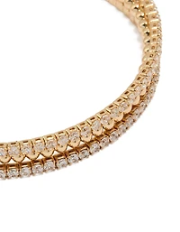 Gold Cubic Zirconia Layered Wrist Cuff