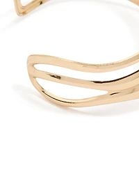 Gold Abstract Waves Wrist Cuff