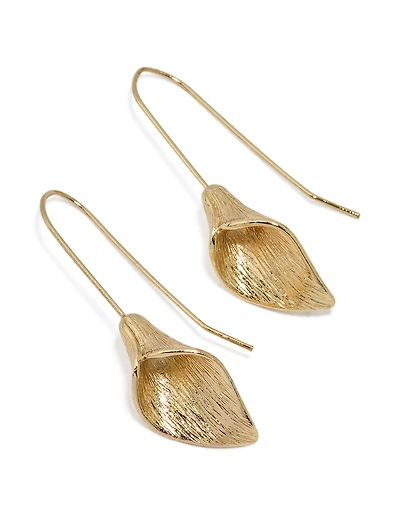 Gold Tulip Drop Earrings