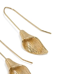 Gold Tulip Drop Earrings