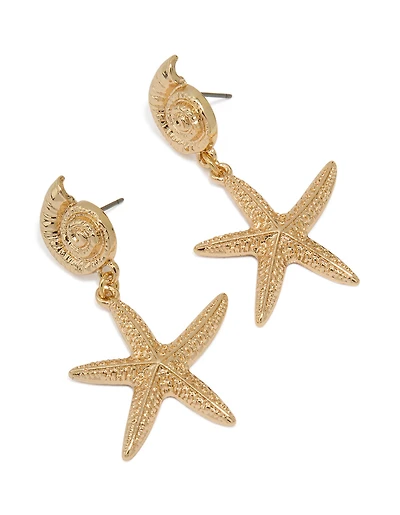 Gold Starfish Earrings