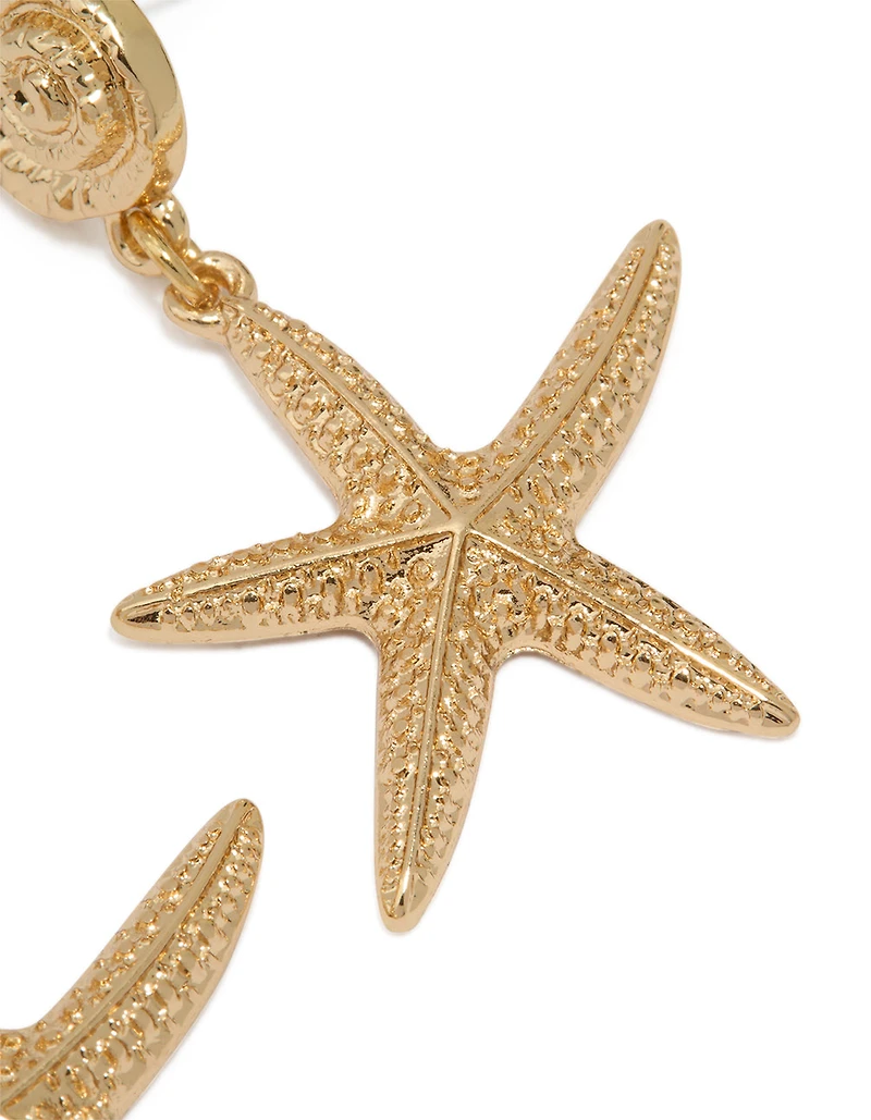Gold Starfish Earrings