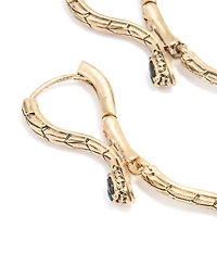Antique Gold Molten Snake Drop Earrings