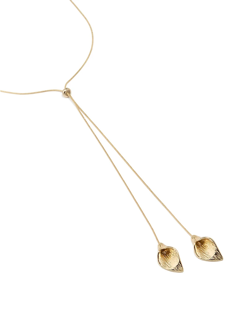 Gold Long Tulip Necklace
