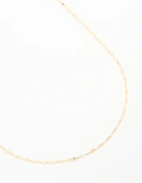 Gold Plated Brass Detailed Chain Necklace