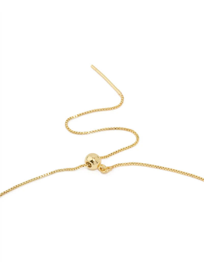 Gold Plated Brass Dainty Box Link Necklace