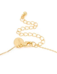 Gold Plated Brass Mini Cubic Zirconia Bezel Pendant Necklace