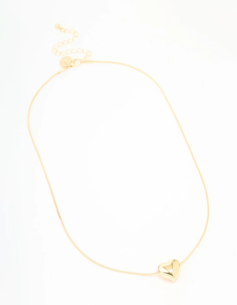 Gold Plated Heart Pendant Necklace