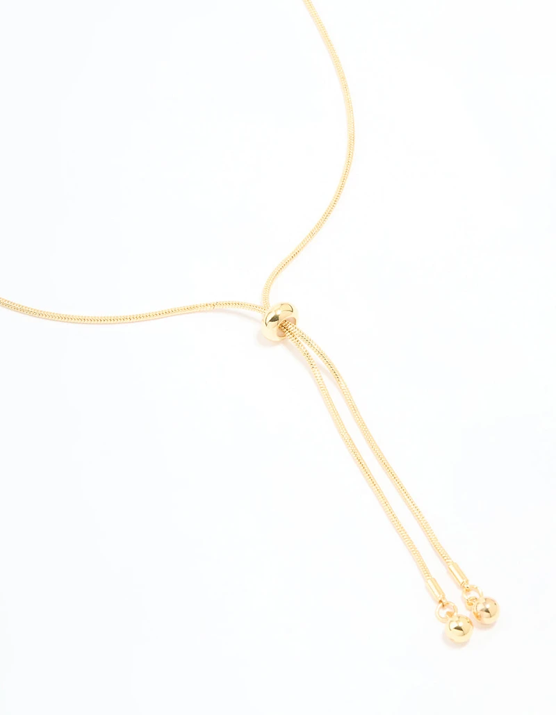Gold Plated Adjustable Toggle Y-Necklace