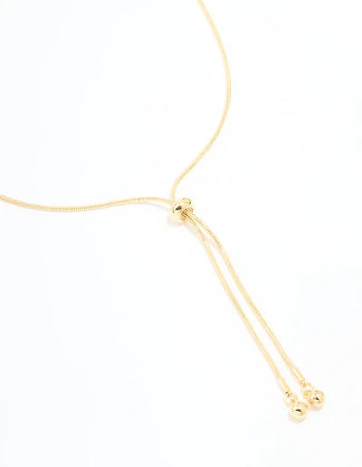 Gold Plated Adjustable Toggle Y-Necklace