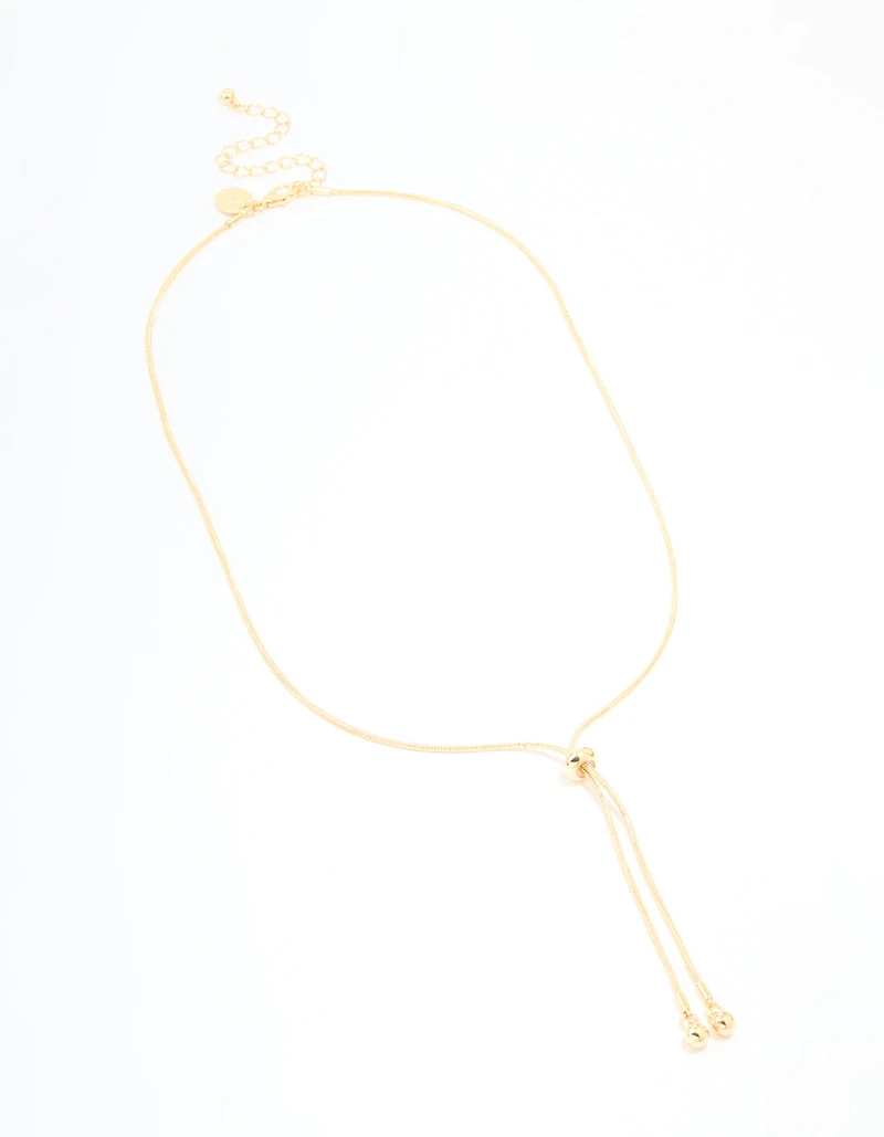 Gold Plated Adjustable Toggle Y-Necklace