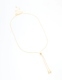 Gold Plated Adjustable Toggle Y-Necklace