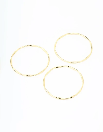 Gold Plated Twist Bangles 3-Pack