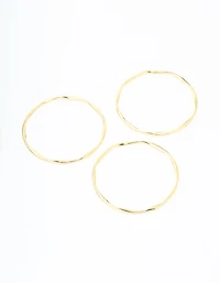 Gold Plated Twist Bangles 3-Pack