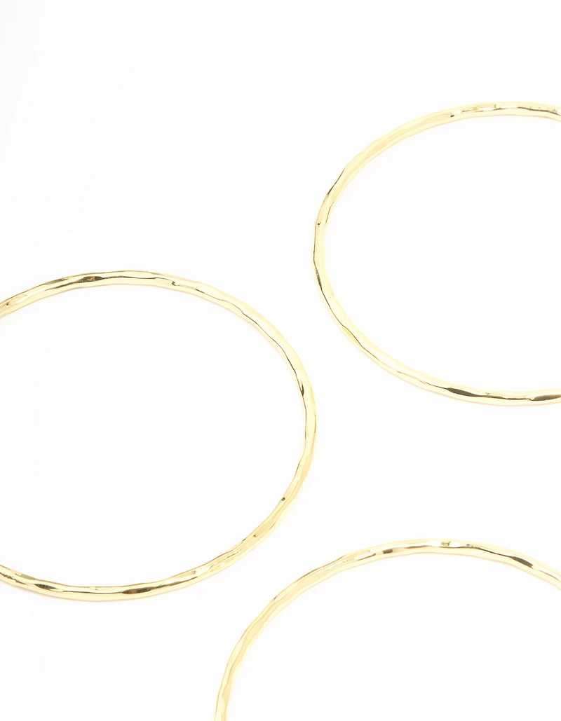 Gold Plated Textured Bangles 5-Pack