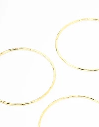 Gold Plated Textured Bangles 5-Pack
