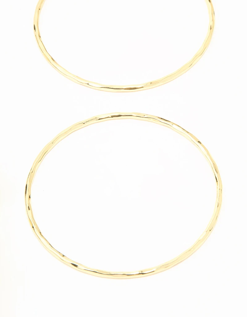 Gold Plated Textured Bangles 5-Pack