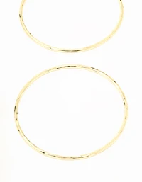 Gold Plated Textured Bangles 5-Pack