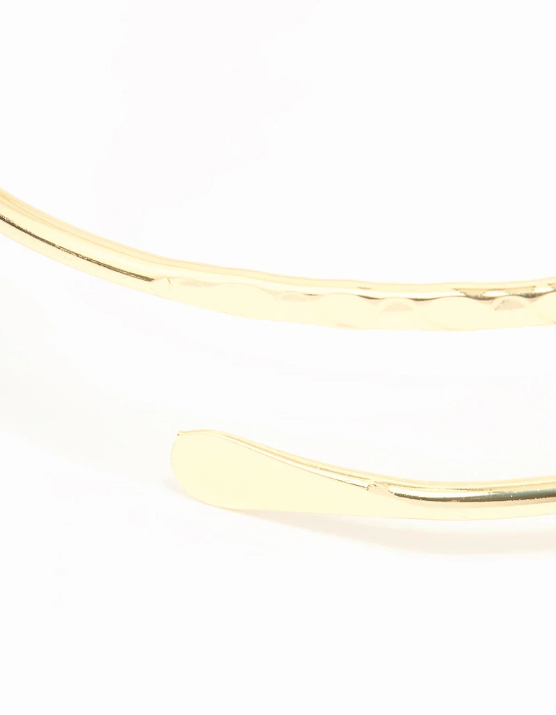 Gold Plated Textured Wrap Arm Cuff
