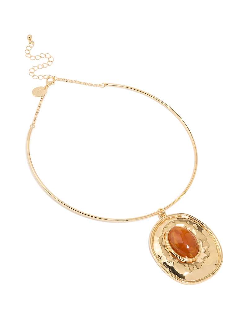 Gold Gem Molten Necklace